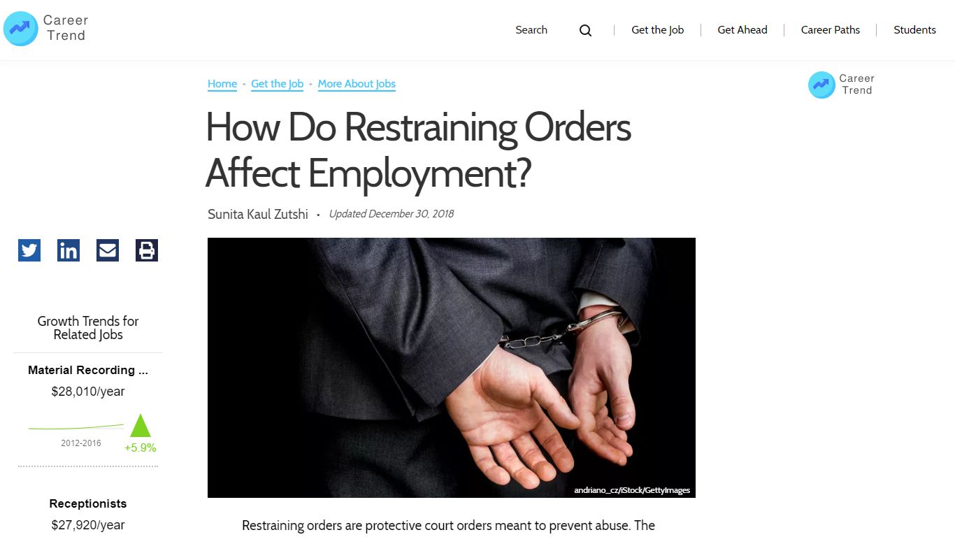 How Do Restraining Orders Affect Employment? - Career Trend